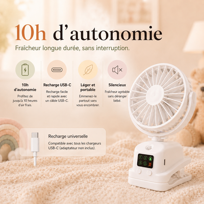 MiniBreeze™ l Gardez Bébé au Frais Même à 35°C