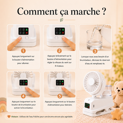 MiniBreeze™ l Gardez Bébé au Frais Même à 35°C