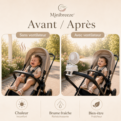 MiniBreeze™ | Ventilateur Brumisateur pour Poussette