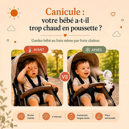 MiniBreeze™ l Gardez Bébé au Frais Même à 35°C